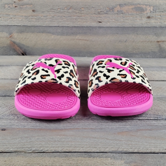 Puma Cool Cat Sport Pink Cheetah Slides NEW - Picture 5 of 8